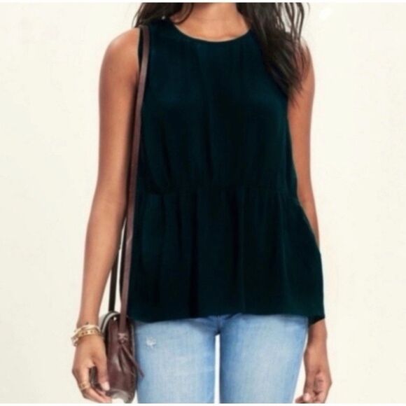 Madewell Black Sleeveless Ruffle Peplum Tank Size XS - Picture 1 of 11